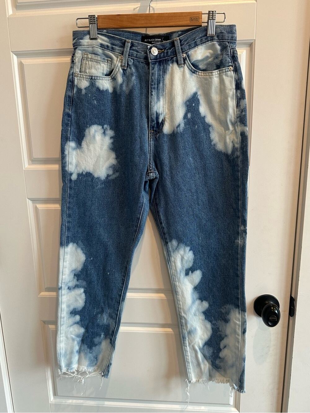 Just Black Denim Bleached Frayed Hem Jeans